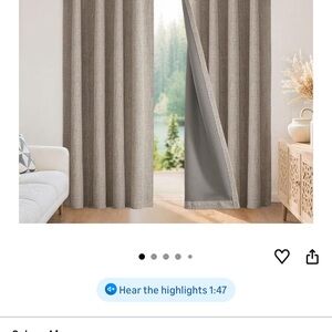 Amazon Taupe Textured Blackout Curtain Panels - Set of 2